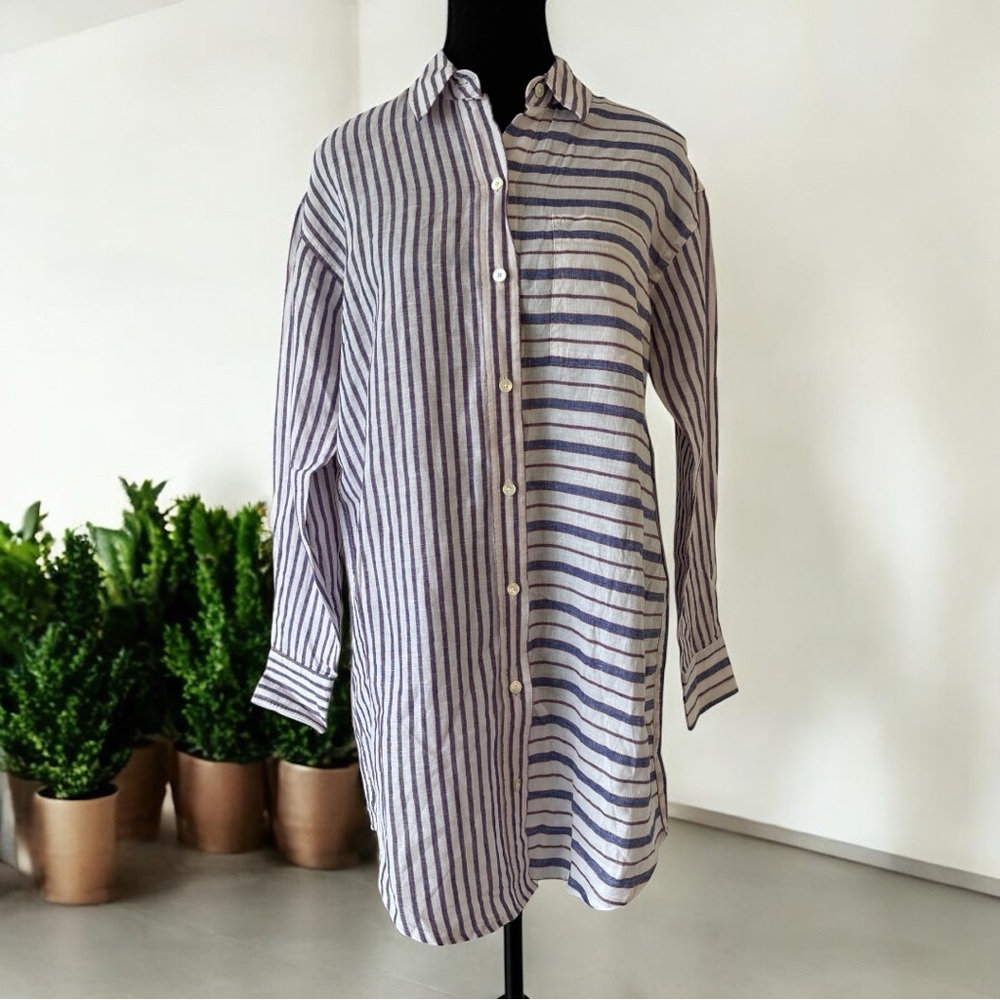 J.Crew Red and Blue Striped Shirt